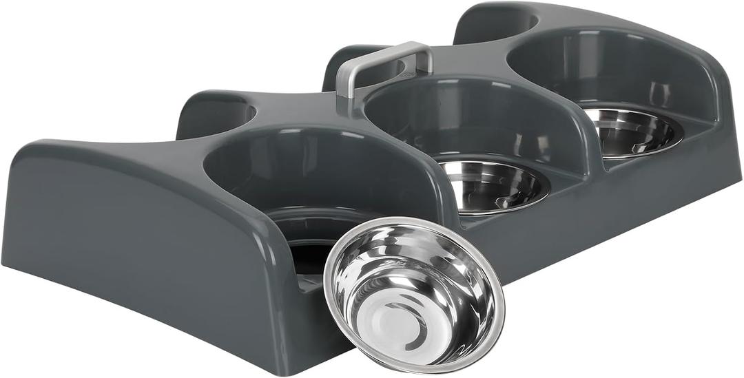 Puppy Feeding Station for 6 Puppies, Puppy Food Bowl System, Puppy Feeders for Multiple Puppies, Litter Dog Bowl Feeder with Individual Feeding Spaces, Anti-Competition, Easy Clean Durable PP Material