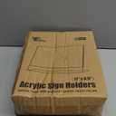 EHWINE 3 Pack 8.5 x 11 Acrylic Sign Holder Horizontal, Clear Plastic Signs Display Stand, Slanted Back Paper Holder Stand up Table Top Sign Holders Flyer Stand Frames for Office Business Store