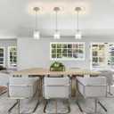 Chrome Pendant Lights for Kitchen Island, 3 Pack Modern Crystal Pendant Light Fixtures, Mini Kitchen Hanging Lights for Dining Room, Hallway, Foyer, Entryways