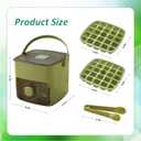 Ice Cube Tray with Lid and Bin, Ice Trays for Freezer, Flexible Ice Cube Trays,2 Pack for Freezer, 48 Pcs Ice Cube Mold with Ice Scoop for Personal Use in Whiskey, Cocktail, Coffee and DIY(Green)
