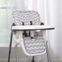 Soft Gray and White Chevron High Chair Pad | Easy to Install Replacement Cushion Fits Most 3-5 Point Harness High Chairs