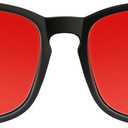 TIJN Sleep Glasses with Blue Green Light Blocking, Red Light Lens for Computer Gaming, Screen Fatigue & UV Protection (Black)