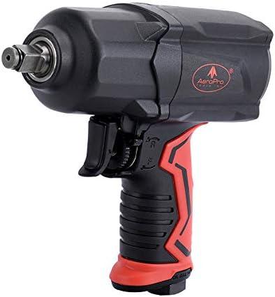 AEROPRO TOOLS 1/2-Inch Composite Air Impact Wrench(A301), Twin Hammer, 1200FT-LBS Max Loosening Torque, 7000RPM, Heavy Duty Pneumatic Impact Gun, for Auto Repair, Tire Shop