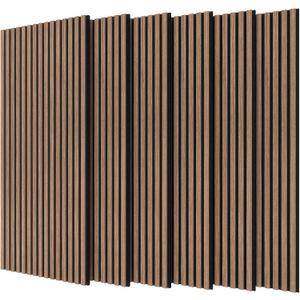 TONOR 6-Pack Wood Slat Panel, Acoustic Panels for Wall, 47.2"x23.6" - 46.41sq.ft. Wooden Soundproof Wall Panels for Interior Decor and Noise Cancelling, for Studio, Home, Bedroom, Office, Walnut