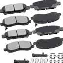 cciyu D1037 D866 Ceramic Front Rear Disc Brake Pad For Chrysler 200/Sebring,For Dodge Avenger/Caliber,For Jeep Compass/Patriot,For Mitsubishi Lancer/Outlander,18 For Mitsubishi Outlander Sport,8pcs