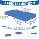 Super Stretch Couch Cushion Covers, Non Slip Love Seat Covers for 2 Cushion Couch, Sofa Cushion Covers Washable, Soft Thick Fabric, with Elastic Bottom(2 Piece Medium Covers, Light Gray)