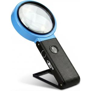VisionAid Hands-Free Magnifying Glass with Stand, LED Lights, Loupe Handheld Illuminated Magnifier for Low Vision Seniors Reading