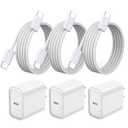 iPhone 17 16 15 Pro Max Charger Fast Charging 3Pack 20W Apple Fast Charger USB C Block with Cord for iPhone 17/17 Pro/17 Pro Max/17 Air/16/16e/16 Plus/16 Pro/16 Pro Max/15/15 Pro Max/iPad Pro/Air Pods