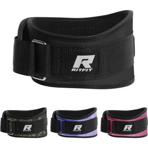 RitFit Weight Lifting Belt - Great for Squats, Lunges, Deadlift, Thrusters - Men and Women - 6 Inch Black/Camouflage, L