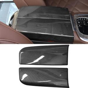 TTCR-II Compatible with 2019-2025 2026 BMW X5 G05 Center Console Cover 2 Pcs, for 2020-2025 2026 BMW X6 G06 Center Armrest Carbon Covers X7 G07 (Snap-on Installation and Not Real Carbon Fiber)