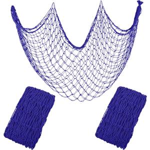 2 Pack Fish Net Decorations for Party (dark blue)