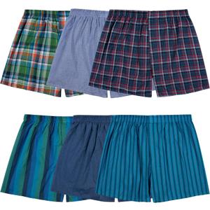 Fruit of the Loom Men's Tag Free Woven Boxer Shorts, Relaxed Fit, Moisture Wicking (8 Pack, Blue, L)