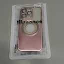 Misscase for iPhone 14 Pro Magnetic Glitter Case Compatible with MagSafe,Full Protection Slim Shockproof Anti-Scratch Case with Camera Lens Protector Logo View Dust-Proof Net for Women Pink