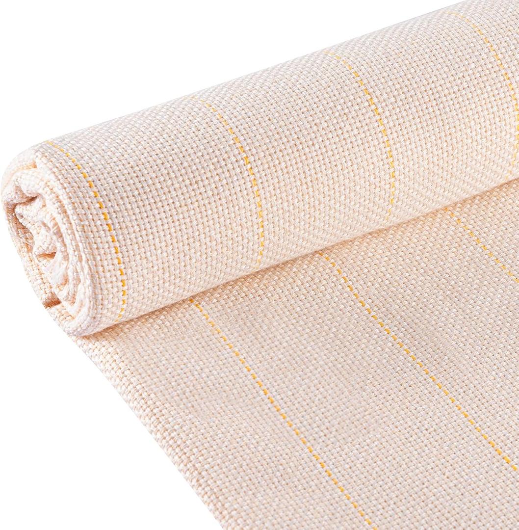 19" × 19" Large Overlocking Tufting Cloth with Marked Line, Punch Needle Fabric Primary Monks Cloth for Tufting Guns, Rug-Punch