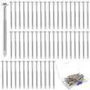 100 Pack Satin Nickel Wood Screws #9 Extra Long Heavy-Duty Hinge Screws for Doors, Cabinets, Furniture & DIY Projects (3 Inch,Sliver)