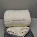 Wemore Weighted Blanket for Adults Twin Size 15 lbs, Dual Sided Soft Fuzzy Jacquard Sherpa Weighted Blankets for Sleeping, Cozy Fluffy Knitted Heavy Blanket for Couch Bed, Cream White, 60 x 80 inches