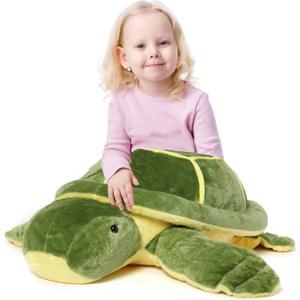 MorisMos Giant Turtle Stuffed Animal 33 inch, Green Stuffed Turtle Plush Toy for Kids Children Boys Girls on Birthday