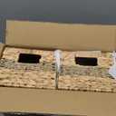 Water Hyacinth Wicker Basket, Decorative Woven Baskets with Built-in Handles, Hand-woven Storage Organizer for Organizing Pantry, Livingroom, Bedroom, Shelves, Toilet(2-PACK, Blended)