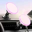 for Magsafe Car Mount Charger, [2025 Upgrade] 15W 2in1 Magnetic Wireless Car Charger, for Magsafe Car Charger, Vent/Dashboard Phone Holder, ONLY for iPhone 17 16 15 14 13 12 Series (Pink)