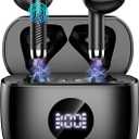 Wireless Earbuds, Bluetooth 5.4 Ear Buds LED Power Display Headphones Bass Stereo, Bluetooth Earbuds in-Ear Noise Cancelling Mic, 40H Playback Mini Case IP7 Waterproof Sports Earphones for Android iOS