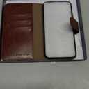 MONASAY Wallet Case Compatible for iPhone 12 mini 5G 5.4-inch,[Glass Screen Protector Included] [RFID Blocking] Flip Folio Leather Cell Phone Cover with Credit Card Holder, Brown