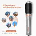 XL Volumizer Hair Dryer Brush, 1500W High-Speed Blow Dryer Brush for Thick Curly Hair, Ionic Hot Air Brush Salon Blowout Tool, Anti-Frizz Heated Comb for Wet & Dry Hair, Silver