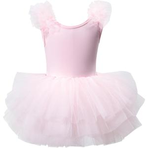 KARETT Toddler Ballet Outfit Sleeveless with Snap Gymnastics Leotards for Girls 1-7Y (Pink)