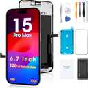 Screen Replacement for iPhone 15 Pro Max 6.7', 3D Touch Display Full Repair kit, Digitizer Assembly with Tools Set, Tempered Glass, Instruction
