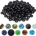 Skyflame 10-Pound Fire Glass Beads for Fire Pit Fireplace, 1/2-Inch Size Onyx Black Reflective Decorative Blended Fireglass Drops for Landscaping