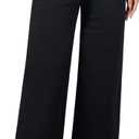 roswear Women's Wide Leg Jeans Casual High Waisted Stretchy Baggy Loose Long Trouser Jeans (Black) 
Small
