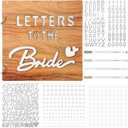 Kosiz 8 x 8 Inch Letters to the Bride Scrapbook Wedding Memory Book Bridal DIY Blank Paper Scrapbook Photo Album Guest Book Sign with Pearl Stickers, Metallic Letters, Markers