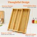 Large Bamboo Silverware Drawer Organizer Tray Kitchen Tool Drawer Divider Organizers Storage Expandable Cooking Utensil Organizer Wooden Cutlery Tray Spoon Flatware Organizers Utensil Holder Drawers