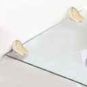 2 x 2-Pack Glass Clamp, Cucumis Adjustable Bright Zinc Alloy Glass Clip Clamp for Shower, Bathroom, Kitchen & Staircase Handrail (Gold)