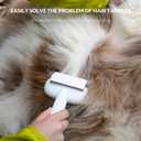 Self Cleaning Grooming Brush for Shedding Pets Rake Gently Removes Loose Undercoat Mats Tangled (Pink)