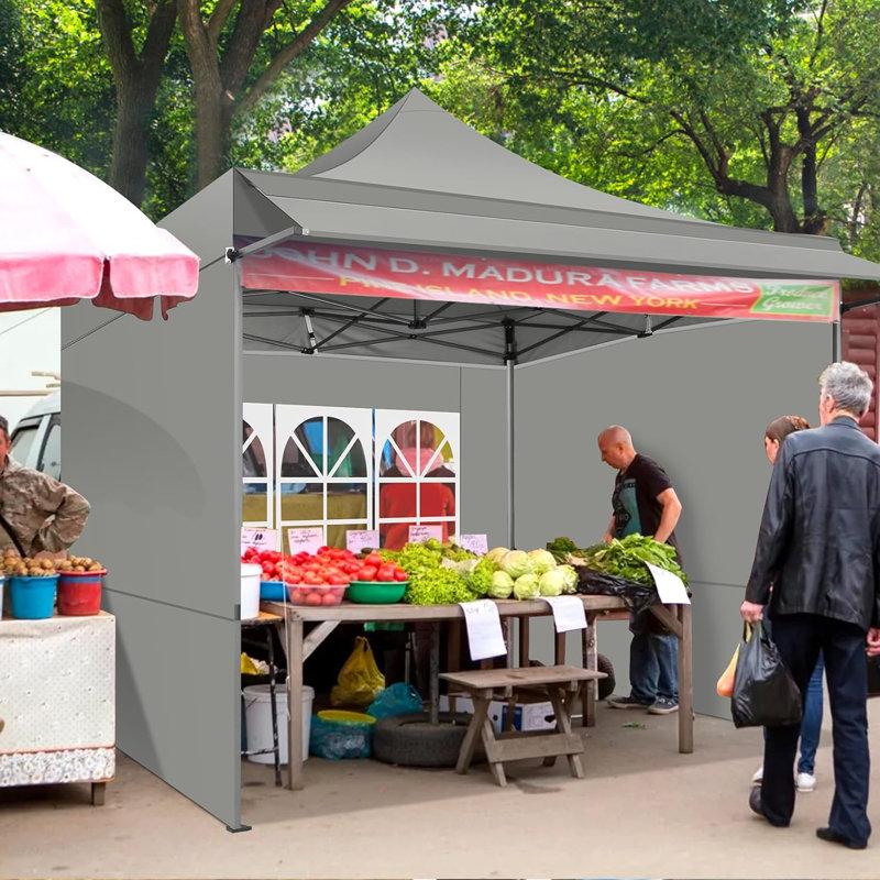 10 Ft. W x 10 Ft. D Up Canopy Tent with Awning,Heavy Duty Canopy UPF 50+ All Season Wind Waterproof Commercial Outdoor Street Vendors Party Tents for Parties Canopy with Carry Bag