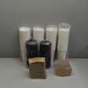 LITOPAK 100 Pack Disposable Coffee Cups with Lids and Kraft Sleeves, 16 oz White Coffee Cups for Hot Drinks