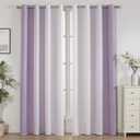 weesire Purple Ombre Blackout Curtains for Bedroom Living Room 2 Panels 100% Blackout Lavender Pink Gradient Curtains for Girls Bedroom, 52x84 Inches