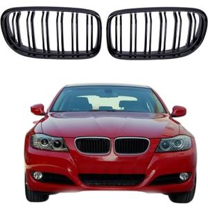 Car Grille Grill Front Kidney Glossy 2 Line Double Slat For B&M&W 3 Series E90 E91 2009 2010 2011 2012 Car Styling