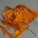 MSCFTFB 120 Pieces 5inch Silk Floss Tassels with Hang Loops Mini Tassels Mala Tassel Kits for Bookmarks Earring Dreamcatcher Jewerly Making Belt Clothing Curtain Decorations (Orange)