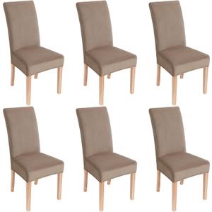 Smiry Velvet Stretch Chair Covers for Dining Room Set of 6, Soft Fit Removable Washable Kitchen Parsons Chair Slipcover Protector, Khaki