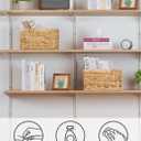 StorageWorks Wicker Basket, Baskets for Organizing, Storage Basket with Built-in Handles, Water Hyacinth Shelves (Medium 2-Pack, Natural Hyacinth) (13"D x 8"W x 7"H)