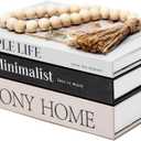 TwoDays Beautiful Coffee Table Books, Neutral Fashion Decorative Books for Home Bookshelf, Modern Room Decor Aesthetic, Fake Faux Book Storage Boxes for Decoration (Set of 3)