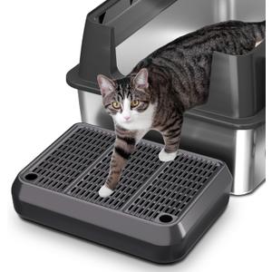 Cat Litter Box Mat Step - Large Anti-Tracking Cat Litter Catcher Mat Washable Kitty Trapping Tary Easy Clean, Also for Kitten & Elderly Cats Ramp (15.75"x11" x3.75")