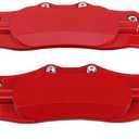 Brake Caliper Covers, Left Right Universal Red Aluminium Alloy Brake Caliper Covers, For 16-17 Inch Wheels (L)