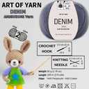 Denim 55% Cotton,45% Poliacrylic, 4 Skeins Total 200gr (7,055 oz),640m (699 yds),Soft & Smooth Yarn Sport Fine(2) for Crocheting, Knitting, Amigurumi, Baby Blankets, Baby Garments 99968