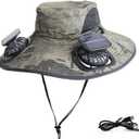 Solar Fan Hat, Arm Green
2 Removable fans, wide brim, adjustable 22"–25", usb charging, cooling cap for men women, hiking gardening fishing