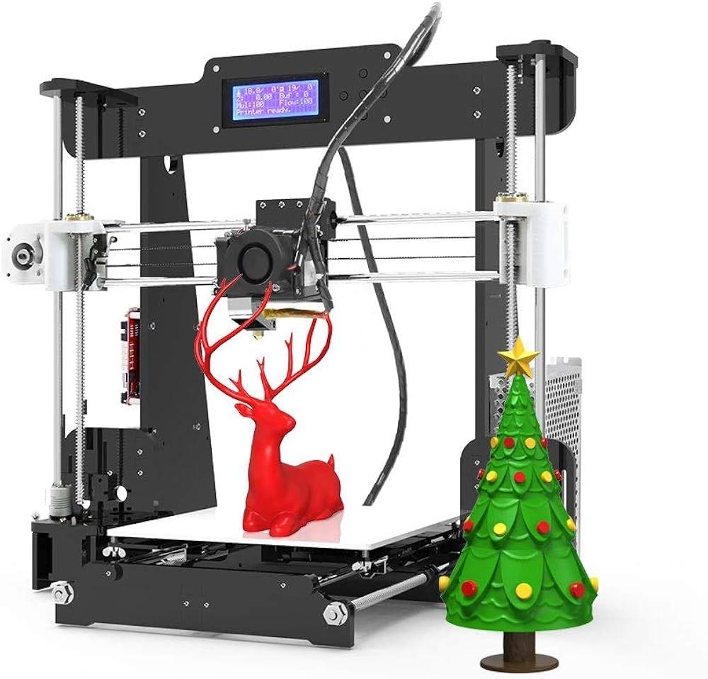Anet A8 3D Printer, Self-Assembly 0.4mm Nozzle Aluminium Alloy Hotbed 2004 LCD Desktop 3D Printer Reprap i3 with Tools, 8G SD Card, 10m Filaments