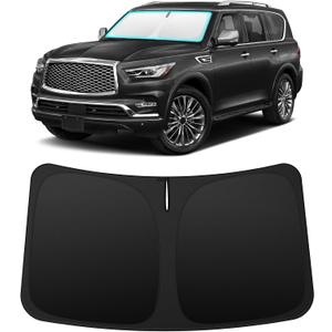 INSAUTO Custom Fit Windshield Sun Shade Accessories for Infiniti QX80 2014-2024, Foldable Front Window Sunshade, UV & Heat Reflector, Keeps Interior Cool, Includes Storage Bag