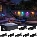 Fence Lights Solar Powered Outdoor Waterproof 3 Sided Wall LED Landscaping for Yard, Deck, Patio, Rail, Garage, Pool, Balcony, Energy Efficient Warm White Safety (Multicolor, Down-8Pack Light)