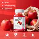 Apple Cider Vinegar Gummies - with Vitamin B12 - Non-GMO - Gluten-Free - Apple Flavor Gummies for Adults 60 Count